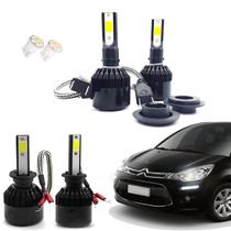 Kit de Lâmpadas Led Tech One 8000k Azulado Farol Alto e Baixo Citroen C3 2003 2004 2005 2006 2007 2008