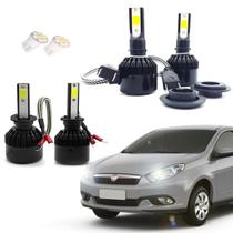 Kit de Lâmpadas Led Tech One 8000k Azulado Farol Alto e Baixo Grand Siena 2013 2014 2015 2016 2017