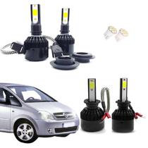 Kit de Lâmpadas Led Tech One 8000k Azulado Farol Alto e Baixo Meriva 2004 2005 2006 2007 2008 2009 2010 até 2020