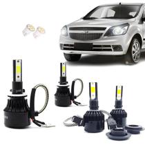Kit de Lâmpadas Led Tech One 8000k Azulado Farol Baixo e Milha Agile 2012 2013 2014