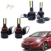 Kit de Lampadas Led Tech One 8000k Azulado Farol Baixo e Milha Elantra 2011 2012 2013 2014
