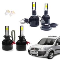 Kit de Lâmpadas Led Tech One 8000k Azulado Farol Baixo e Milha Fiat Doblo 2001 2002 2003 2004 2005 2006 2007 até 2020