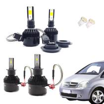 Kit de Lâmpadas Led Tech One 8000k Azulado Farol Baixo e Milha Meriva 2004 2005 2006 2007 2008 2009 2010 até 2020