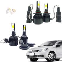 Kit de Lâmpadas Led Tech One 8000k Azulado Farol Baixo e Milha Voyage 2009 2010 2011 2012 2013 2014