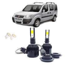Kit de Lâmpadas Led Tech One 8000k Azulado Farol Baixo Fiat Doblo 2001 2002 2003 2004 2005 2006 2007 até 2020