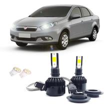Kit de Lâmpadas Led Tech One 8000k Azulado Farol Baixo Grand Siena 2013 2014 2015 2016 2017