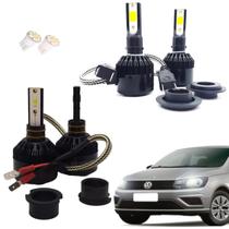Kit de Lâmpadas Led Tech One 8000k Azulado Farol Duplo Baixo e Milha Gol G3 2000 2001 2002 2003 2004 2005
