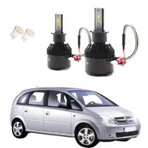 Kit de Lâmpadas Led Tech One 8000k Azulado Farol Milha Meriva 2004 2005 2006 2007 2008 2009 2010 até 2020
