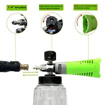 Kit de Lança de Espuma de Neve Verde 1000ml com Garrafa Transparente para Lavadora Kit de Lança de Espuma de Neve Verde 1000ml com Garrafa Transparente para Lavadora