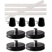 Kit de lanterna Mason Jar Sesyomr, pacote com 4 pinos de fibra de vidro Kit de lanterna Mason Jar Sesyomr, pacote com 4 pinos de fibra de vidro