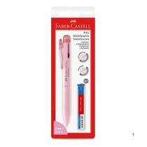 Kit De Lapiseira 0.7 Com Caneta E Grafite Rosa Faber Castell
