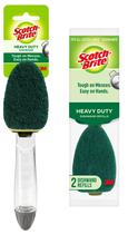 Kit de lava-louças Scotch-Brite Heavy Duty com 1 varinha e 2 almofadas de recarga Kit de lava-louças Scotch-Brite Heavy Duty com 1 varinha e 2 almofadas de recarga