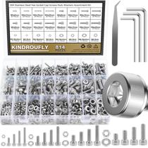 Kit de lavadoras de parafusos e porcas, tampa, cabeça de soquete, 814 unidades Kindroufly