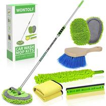 Kit de Lavagem de Carro Wontolf com Escova de 157 cm, Mop, Rodo e Panos Kit de Lavagem de Carro Wontolf com Escova de 157 cm, Mop, Rodo e Panos