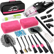 Kit de lavagem de carros AUTODECO com aspirador de alta potência rosa Kit de lavagem de carros AUTODECO com aspirador de alta potência rosa