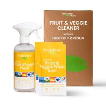 Kit de lavagem de frutas e vegetais verdadeiramente gratuito com frasco de 16 onças + 2 x 3 onças Kit de lavagem de frutas e vegetais verdadeiramente gratuito com frasco de 16 onças + 2 x 3 onças