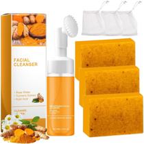Kit de lavagem e cuidados com açafrão EIVJEC Limpador facial de cúrcuma