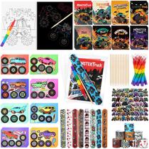 Kit de lembrancinhas para festa Acellegic com 164 peças, tema caminhão monstro Kit de lembrancinhas para festa Acellegic com 164 peças, tema caminhão monstro