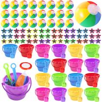Kit de lembrancinhas para festa na piscina de verão com 24 baldinhos de praia e pás Kit de lembrancinhas para festa na piscina de verão com 24 baldinhos de praia e pás