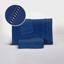 Kit de Lençol 400 Fios Percal Ponto Palito Toque 100% Macio