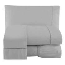 Kit de Lençol King 3 Peças Cama Box Ponto Palito 200 Fios