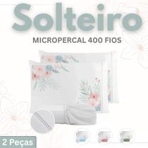 Kit de Lençol Solteiro Micropercal 400 Fios Compouse Flor Rosa 2 peças Kit de Lençol Solteiro Micropercal 400 Fios Compouse Flor Rosa 2 peças