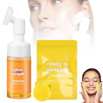 Kit de Lenços de Limpeza Facial com Açafrão Tbexem 150ml