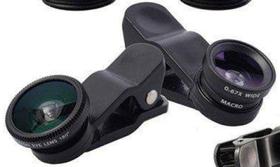 Kit De Lentes Para Celular 3 Em 1 Com Olho De Peixe, Macro