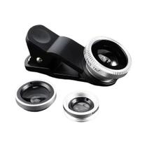 Kit De Lentes Para Telefone 3 Em 1 Com Lente Grande Angular, Fisheye E Macro Com Clipe Para Todos Os