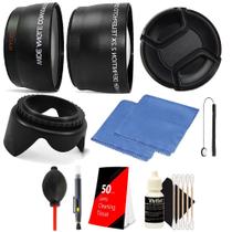 Kit de lentes teleobjetiva e lente grande angular de 58 mm e capuz de lente tulipa