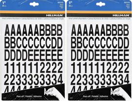 Kit de letras/números em vinil Signage Hillman 847212, pacote com 2