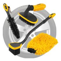 Kit de Limpeza Automotiva Vonder com 3 Escovas e Luva Kit de Limpeza Automotiva Vonder com 3 Escovas e Luva