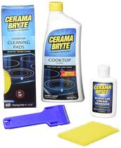 Kit de limpeza Cerama Bryte Ceramic Cooktop com raspador e almofadas Kit de limpeza Cerama Bryte Ceramic Cooktop com raspador e almofadas