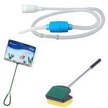 Kit de limpeza de aquário: Limpador de vidro Espuma esponja e raspador 35cm + Peneira / Rede n4+ Sifão limpador de aquá Kit de limpeza de aquário: Limpador de vidro Espuma esponja e raspador 35cm + Peneira / Rede n4+ Sifão limpador de aquá