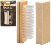 Kit de limpeza de camurça Fiebing, pacote com 2 pincéis e barra