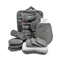Kit De Limpeza De Carro Em Microfibra 11 Peças: Escova Para Rodas E Pneus, Esponja, Toalha, Luvas De Kit De Limpeza De Carro Em Microfibra 11 Peças: Escova Para Rodas E Pneus, Esponja, Toalha, Luvas De