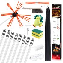 Kit de limpeza de chaminés Morinoli de 26 pés com sistema de travamento de botão cromado