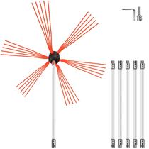 Kit de limpeza de chaminés VEVOR de 20 pés com 6 hastes flexíveis de nylon e escova Kit de limpeza de chaminés VEVOR de 20 pés com 6 hastes flexíveis de nylon e escova