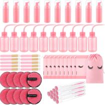 Kit de limpeza de cílios Dansib, conjunto de 60 pincéis de xampu para cílios