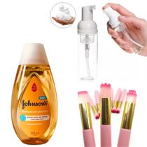 Kit De Limpeza De Cílios Frasco Pump Shampoo Pincel De Limpeza