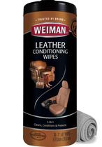 Kit de limpeza de couro Weiman Leather Wipes 30 unidades e mais tecido