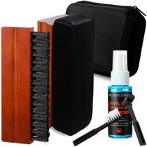 Kit de limpeza de discos de vinil Ziliny com escova, limpador e caixa