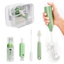 Kit de Limpeza de Garrafas Mombasics 5 em 1 com Escovas de Silicone