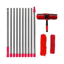 Kit De Limpeza De Janelas Dupla Face Estendido 100-420CM 2 Em 1 Rodo E Esfregão 180 graus Giratório