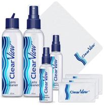 Kit de limpeza de lentes Clear View com 1 recarga flip-top (240 mL) Kit de limpeza de lentes Clear View com 1 recarga flip-top (240 mL)