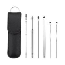 Kit De Limpeza De Ouvido 6 Peças: Ferramenta Extratora De Cera, Palitos E Curetas Para Higiene