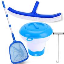 Kit de limpeza de piscina WISHDIAM 6 unidades com rede de piscina, escova e muito mais