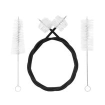 Kit De Limpeza De Trompete Branco, Conjunto De 3 Peças, Escova De Pistão Flexível, Limpador De Bocal