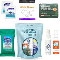 Kit de limpeza de viagem KITSHE com limpeza de superfície, limpador de tecidos