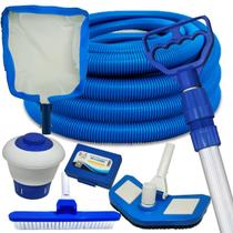 Kit de Limpeza e Aspiração Para Piscina Completo Mangueira Peneira Clorador Kit de Limpeza e Aspiração Para Piscina Completo Mangueira Peneira Clorador